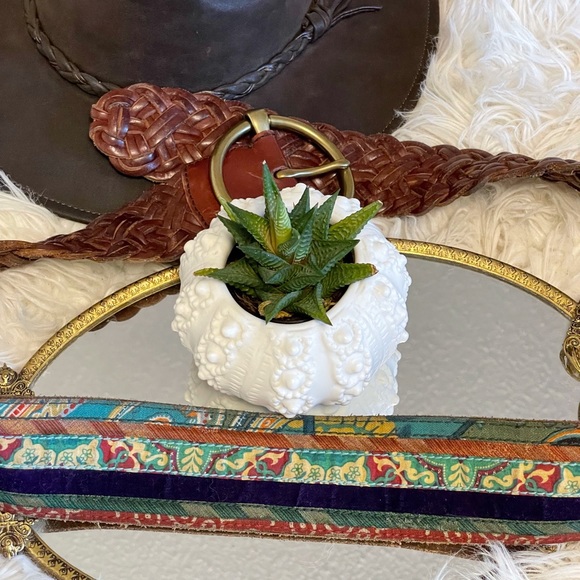 Lucky Brand cowhide braided leather and patchwork fabric belt, size 32 - Picture 9 of 12